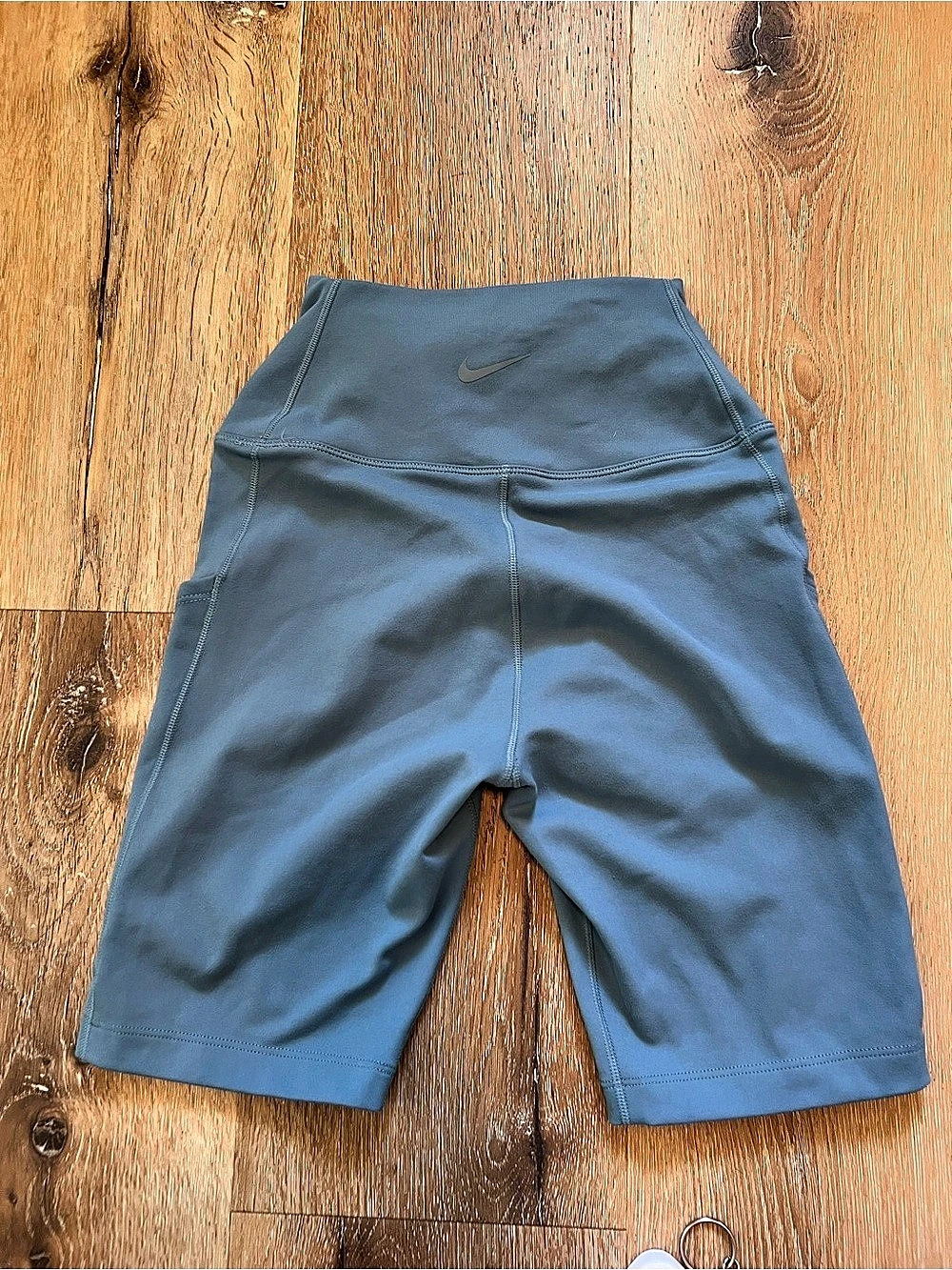 Nike One Luxe High-Rise Pocket Biker Shorts Blue XS